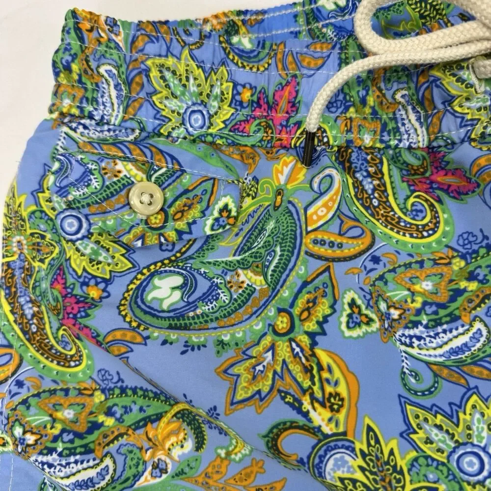 Polo Ralph Lauren Swim Trunks Men’s Medium Paisley Floral Swim Trunks Pockets